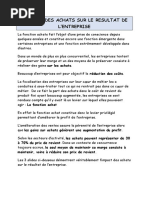 L'impact Des Achats Sur Le Resultat de L'entreprise