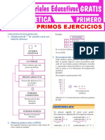 Números Primos Ejercicios para Primer Grado de Secundaria