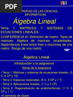 Álgebra Lineal: Universidad de Las Ciencias Informáticas