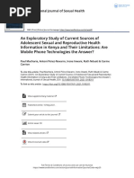 An Exploratory Study of Current Sources of Adolescent Sexual and Reproductive Health Information in Kenya and Their Limitations Are Mobile Phone Technologies The Answer