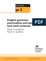 ks2 English 2018 Grammar Punctuation Spelling Marking Scheme