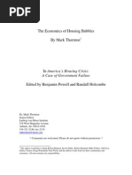 The Economics of Housing Bubbles