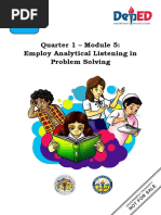 Quarter 1 - Module 5: Employ Analytical Listening in Problem Solving