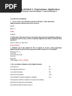 Unidad 3 Actividad 1 Expresiones Algebraicas PDF