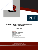 Orlando Tampa Intercity Rail Alignment Cost Comparison