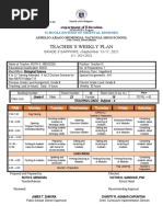 Teacher'S Weekly Plan: Department of Education