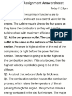 Gas Turbine Assignment Answersheet