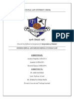 National Law University Odisha: (Towards The Fulfilment of Assignment For Interpretation of Statutes)