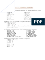 Ica Y Í: Ejercicios Ejercicios Sobre FACTORES DE CONVERSIÓN Sobre Factores de Conversión