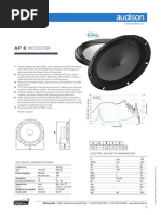 AUDISON Prima AP8 Tech Sheet