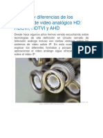 Ventajas y Diferencias de Los Formatos de Video Analógico HD