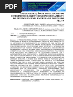 Implementação de Indicadores de Desempenho Logístico No Processamento de Pedidos em Uma Empresa de Polpas