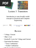 Lecture 3: Transistors: Introduction To Some Broadly Useful Concepts in Electrical and Computer Engineering