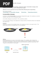 Reversible and Irreversible Changes