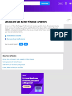 Create and Use Yahoo Finance Screeners - Finance For Web Help