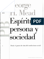 Mead. Espíritu Persona y Sociedad. Partes 18 A 20 y 22