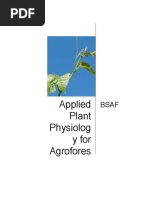 Applied Plant Physiolog y For Agrofores