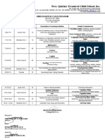 KIndergarten Class Programs (Blocks of Time)