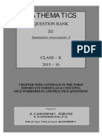 CBSE-KV Class 10 SA1 Question Bank For Mathematics