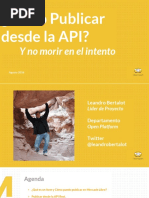 First 90 ¿Cómo Publicar Desde La API?: Y No Morir en El Intento