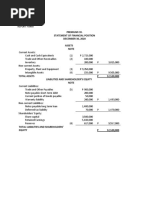 Premium Co. Statement of Financial Position DECEMBER 30, 2020 Assets Note