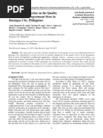 APJARBA 2015-1-001 Customer Satisfaction On The Quality Services of One Department Store in Batangas City