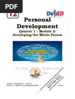 Personal Development: Quarter 1 - Module 2: Developing The Whole Person