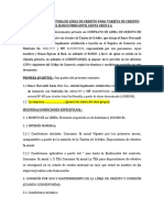 Contrato de Apertura de Linea de Credito para Tarjeta de Credito Del Banco Mercantil Santa Cruz S