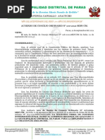 Acuerdo de Concejo Ordinario 100. Acuerdo Firma de Convenio