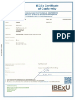 Iecex Certificate of Conformity: Iec Cer Tification System For Explosive Atmospher Es