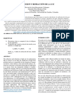 Informe #11 Reflexión y Refracción de La Luz