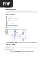 Notes On Hooke's Law and Moments