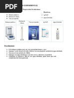 Procedimiento, Tabla Experimental y análisis.-SOLUCIONES