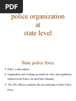 Police Organisation at State Level