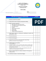 Cappilary Blood Glucose Monitoring Checklist