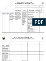 Plan de Mejoramiento Consolidado San Jose de Matematica - Primaria y Secundaria