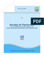 Revue Annales Du Patrimoine Numéro 5