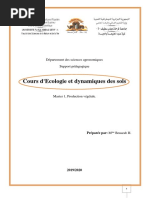 M1 Production Végétale 19-20 Cours D - Ecologie Et Dynamiques Des Sols BENARAB