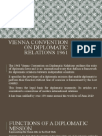 Vienna Convention On Diplomatic Relations 1961: Presented By: Limuel Angelo Marinay