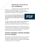 La Importancia de Vivir La Fe en Las Acciones Cotidianas