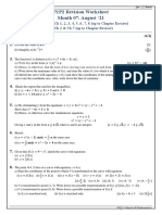 Pure Mathematics Revision Worksheet Month 7