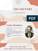 Report in Philippine Literature Love of A Country by Andres Bonifacio