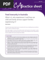 Practice Sheet: Food Insecurity in Australia