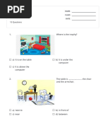 Preposition of Place - Print - Quizizz