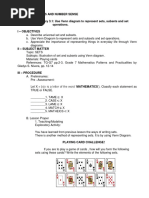 Module 1: Numbers and Number Sense Lesson 1: SETS Learning Competency 3.1: Use Venn Diagram To Represent Sets, Subsets and Set Operations. I - Objectives