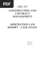 CEL 767 Construction and Contract Management Arbitration Law Report - Case Study