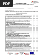 Ficha de Trabalho Aprovisionamento