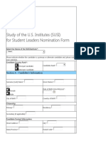 Study of The U.S. Institutes (SUSI) For Student Leaders Nomination Form