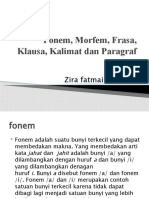 Pertemuan Ke 5 (Fonem, Morfem, Frasa, Klausa, Kalimat, Dan Paragraf)