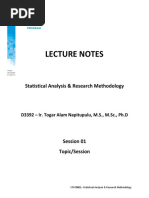 Lecture Notes: Statistical Analysis & Research Methodology